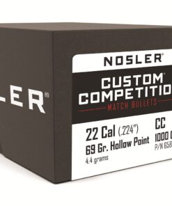 Nosler Custom Competition Bullets 22 Caliber (224 Diameter) 69 Grain Hollow Point Boat Tail