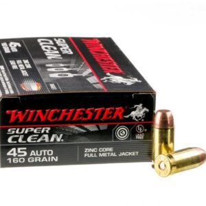 500 Rounds of .45 ACP Ammo by Winchester Super Clean – 160gr Lead-Free FMJ