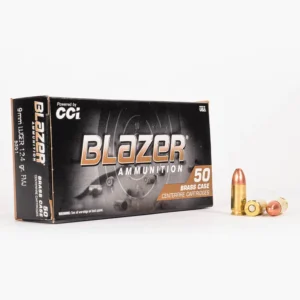 1000 Rounds of 9mm Ammo by Blazer Brass – 124gr FMJ