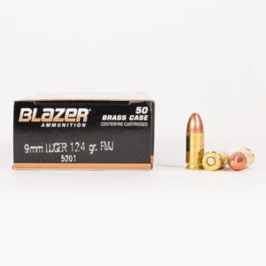1000 Rounds of 9mm Ammo by Blazer Brass – 124gr FMJ