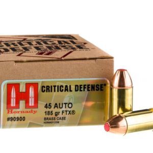 200 Rounds of .45 ACP Ammo by Hornady Critical Defense – 185gr JHP