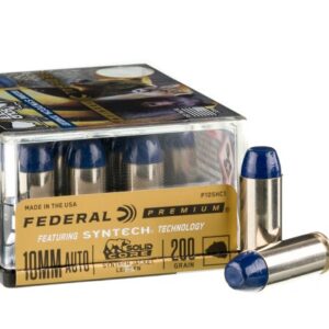 20 Rounds of 10mm Ammo by Federal Solid Core – 200gr Syntech Jacketed Hard Cast