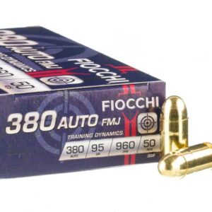 1000 Rounds of .380 ACP Ammo by Fiocchi – 95gr FMJ